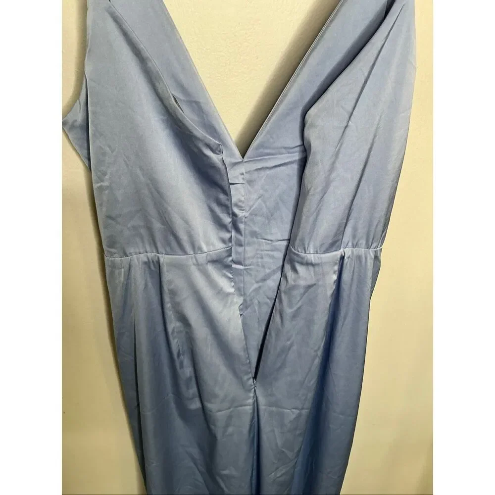 Abercrombie & Fitch Draped Fit Front Maxi Dress | Large in Blue